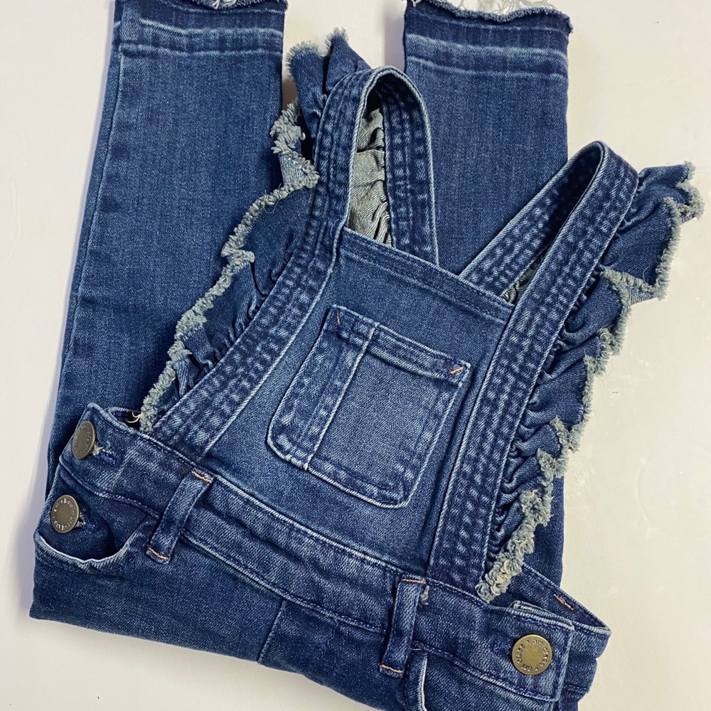 Stylish jean overall with flutter arms / 18m